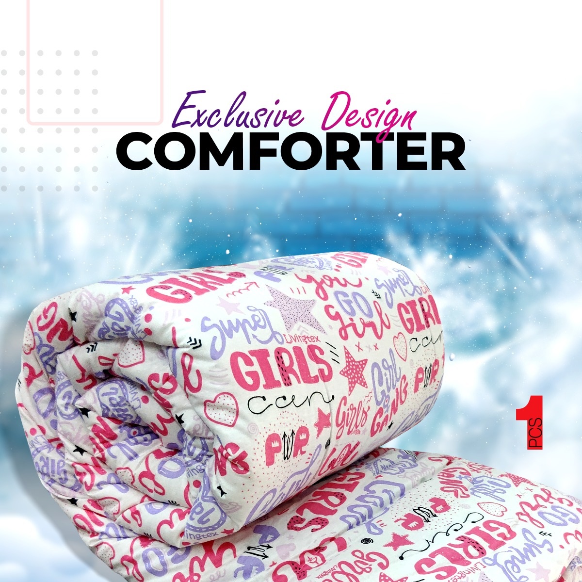 King Size Comforter Cotton Outside Fiber Filler Inside Too Warmth Perfect For Winter - LC002
